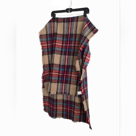 Merona Plaid Scarf Wrap Soft Knitted Long Multi-Color Unisex - Picture 1 of 8